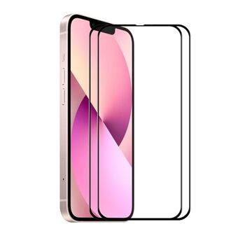 HOED- Prince 2 stks/set Hoge transparante anti-bubble 6D zijde print volledige lijm volledig scherm covers gehard glas scherm film voor iPhone 13 mini 5.4 inch