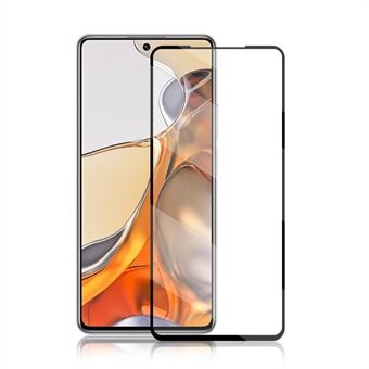 AMORUS Silk Print Full Glue HD Double Defense Full Cover Screenprotector van gehard glas voor Xiaomi 11T / 11T Pro - Zwart