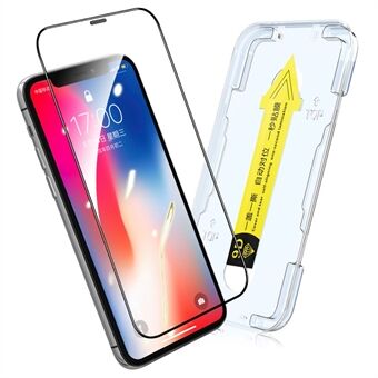 HAT Prince Voor iPhone 11 Pro Max/XS Max 6.5 Inch Arc Edge Volledig scherm Cover Volledige lijm Gehard glas Film Screen Protector met eenvoudige installatietool