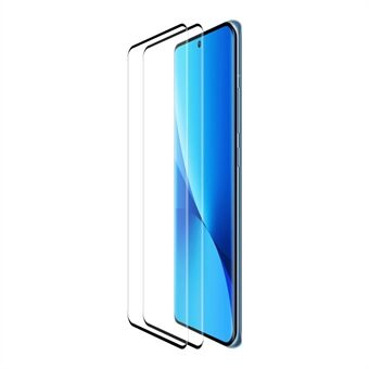 HOED- Prince 2 stuks / set 3D gebogen full size gehard glasbeschermer voor Xiaomi 12 / 12X, zijlijm Explosieveilige schermbeschermer tegen vingerafdrukken