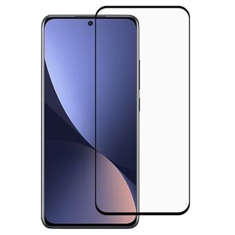 RURIHAI voor Xiaomi 12 Pro Krasbestendig volledig klevend 3D gebogen 0,26 mm hoog aluminium-siliciumglas HD anti-explosie schermbeschermer met volledige dekking [Vingerafdruk ontgrendelen versie]