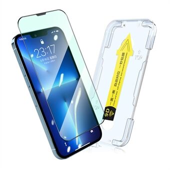 ENKAY voor iPhone 13/13 Pro 6.1 Inch Oogbescherming Anti-blauwe film Volledig zelfklevend Gehard glas Volledig scherm Zeefdrukbeschermer met eenvoudige installatietool