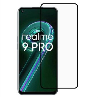 Volledig zelfklevende zeefdruk Anti-explosie gehard glasfilm voor Realme 9 Pro, volledig scherm bubbelvrije HD-beschermfolie