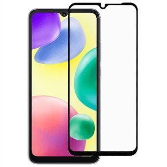 Voor Xiaomi Redmi 10A volledige dekking volledig zelfklevende Scratch zwarte Edge zijde print gehard glas schermbeschermer: