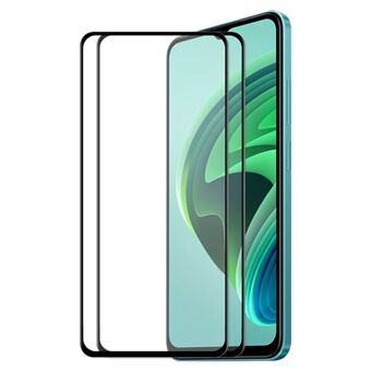 ENKAY 2 stks/set screen protector in gehard glas voor Xiaomi Redmi Note 11E, volledige dekking volledige lijm 6D anti-kras zijde print film