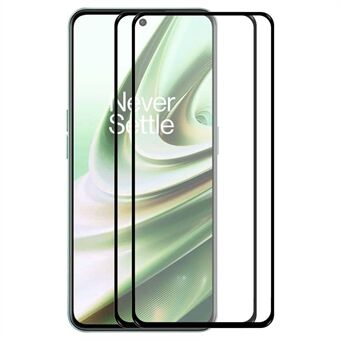 HAT Prince 2 stuks / pak Gehard glas schermfolie voor OnePlus 10R, 0.26 mm 2.5D Arc Edge 9H Volledige lijm Ultra Clear High Aluminium-siliciumglas schermbeschermer