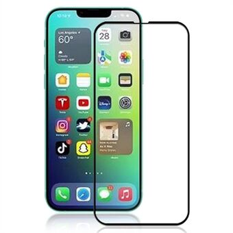 MOCOLO Voor iPhone 14 6.1 inch Zijdeprint Volledige Lijm Gehard Glas Secundaire Versterking Anti-vingerafdruk HD Volledig Schermbeschermer - Zwart