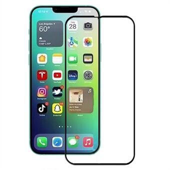 AMORUS 3D Gebogen Randen Gehard Glas Film voor iPhone 14 Max 6.7 inch, Zijde Edge HD Helder Volledige Lijm Volledige Screen Protector - Zwart