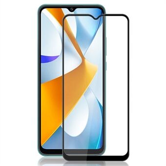 MOCOLO Voor Xiaomi Poco C40 4G Zijde Afdrukken Volledige Lijm Gehard Glas Secundaire Versterking Anti-olie HD Full Screen Protector Film - Zwart