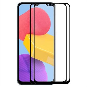 ENKAY HOED Prince Voor Samsung Galaxy M13 4G 2 stks/pak Volledige Lijm 0.26mm 2.5D Arc Edge Full Screen Protector 9H Anti- Scratch Hoge Aluminium-silicium Glas Film