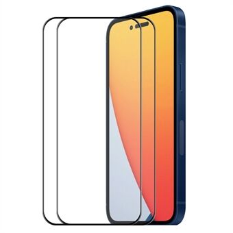 ENKAY HAT Prince Voor iPhone 14 Pro Max 6.7 inch 2 stks/pak Full Screen Protector 6D Zijde Afdrukken Volledige Lijm Anti-explosie Hoge Aluminium-silicium Glas Film