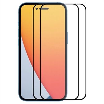 ENKAY HAT Prince 2 Stks / pak voor iPhone 14 Pro 6.1 inch Hoge Aluminium-silicium Glas Screen Protector 9H 0.26mm 2.5D Arc Edge Volledige Lijm Volledige Cover Film