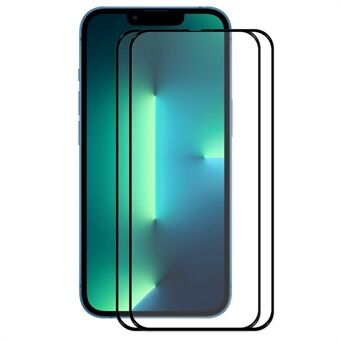 ENKAY HAT Prince 2 stks / pak voor iPhone 14 6.1 inch Anti-explosie Volledige schermbeschermer 0.26 mm 2.5D Arc Edge 9H Volledige lijm Hoge aluminium-siliciumglasfilm