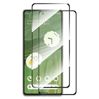 ENKAY HAT Prince 2 stks / set voor Google Pixel 7 5G Volledige lijm Volledige schermbeschermer Hoog aluminium-siliciumglas 0,26 mm 9H 2.5D Arc Edge Stofdicht HD Clear Screen Film