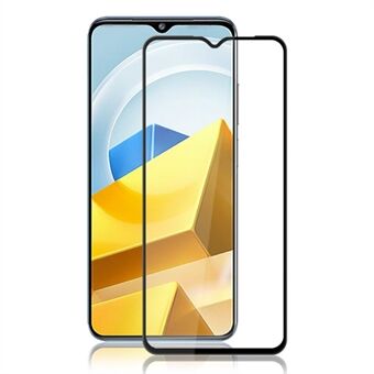 MOCOLO voor Xiaomi Poco M5 4G Zijdedruk HD Helder Gehard Glas Film Secundaire 9H Hardheid Verharding Schermbeschermer - Zwart