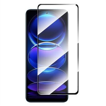 ENKAY HAT Prince Volledig bedekkende schermbeschermer voor Xiaomi Redmi Note 12 5G, 0,26 mm 2.5D Arc Edge Volledige lijm Anti-vingerafdruk Zijdedruk Hoge aluminium-siliciumglasfilm