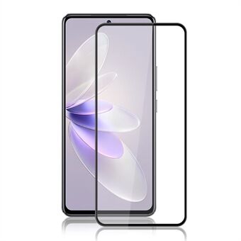 MOCOLO voor vivo V27e 4G Screenprotector van gehard glas Secundaire verharding Zijdedruk Heldere film - zwart