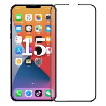 MOFI JK 3D Gehard Glas Film-1 voor iPhone 15 Pro Volledige Schermbeveiliging Gebogen Hoog Aluminium-siliconenglas Film