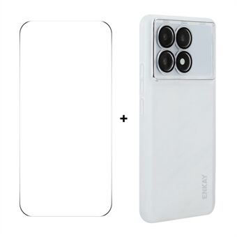 Voor Xiaomi Redmi K70E 5G ENKAY HAT PRINCE Hoes Mat TPU Telefoonhoesje met Lensfilm + 9H Glazen Bescherming