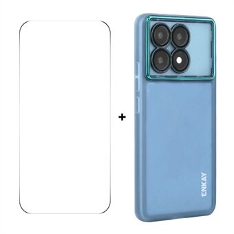 Voor Xiaomi Redmi K70 Ultra ENKAY HAT PRINCE Hoes Mat TPU Telefoonhoes met Lensfilm + 9H Glazen Beschermfolie