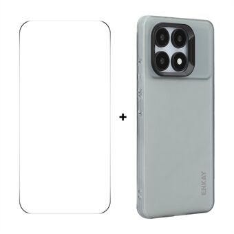 Voor Xiaomi Redmi K70E 5G ENKAY HAT PRINCE Hoes Translucente Matte TPU Schokbestendige Telefoonhoes met Schermfilm