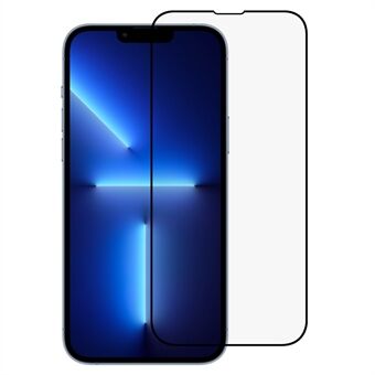 Telefoonschermfilm voor iPhone 14 Max/13 Pro Max 6.7 inch, volledig bedekkend zijdedruk 9H volledig gelijmd gehard glasbeschermer met paarse rugbeschermingsplaat