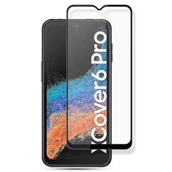 AMORUS voor Samsung Galaxy Xcover6 Pro 5G schermbeschermer van gehard glas, secundaire versterkende zijdedruk volledige dekking volledige lijmfilm - zwart