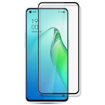 AMORUS gehard glas volledig schermbeschermer voor Oppo Reno8 Pro 5G (algemene versie) / Reno8 Pro 5G, zijde afdrukken volledige lijm secundaire versterkende film - zwart