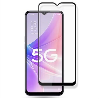 AMORUS Voor Oppo A57 (2022) 5G / A77 5G Full Screen Protector Zijde Afdrukken Volledige Lijm Secundaire Versterking Gehard Glas Film - Zwart