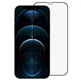 PDGD Voor iPhone 12 Pro Max 6.7 inch 2.5D Gehard Glas Screen Protector Anti- Scratch Zijdedruk Screen Film Volledige Lijm Volledige Cover Front Screen Film