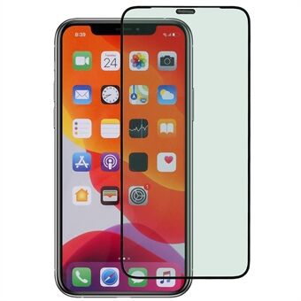 Voor iPhone 11 6.1 inch / XR 6.1 inch Zijdedruk Screen Protector Groen licht Volledige dekking Antistatisch Hoog aluminium-siliciumglasfilm met stofdicht net