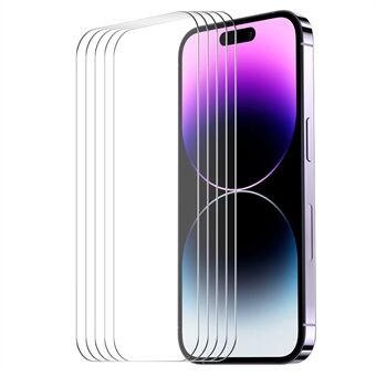 ENKAY HAT PRINCE 5 stuks voor iPhone 16 Pro Max Hogere Aluminium-Siliconen Glazen Screen Protector 2.5D Boog Rand