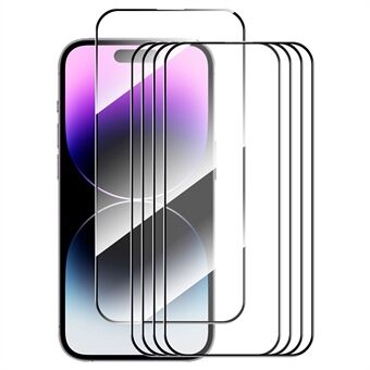 ENKAY HAT PRINCE 5 Stuks Screen Protector voor iPhone 16 Pro Max 0.26mm Zijdeprint Hoog Aluminium-silicium Glazen Film