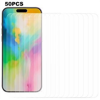 50 stuks voor iPhone 16 Plus gehard glas schermbeschermer 0.3mm 2.5D krasbestendig ultra helder film