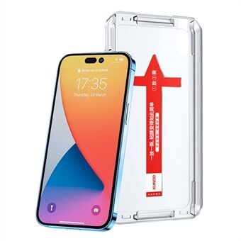 XUNDD Voor iPhone 14 Pro Max 6.7 inch Volledige Cover Gehard Glas Onbreekbaar Screen Protector met Stofdicht Net en Installatie Tool