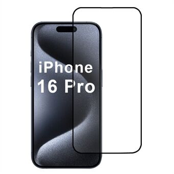 Voor iPhone 16 Pro 2.5D Schermbeschermer Zijdedruk Hoog Aluminium-Silicium Glasfilm