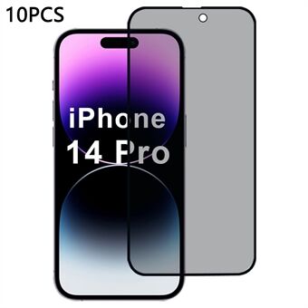 10st  /  Pak Voor iPhone 14 Pro Screenprotector 28-Graden Anti-Spy 2,5D Zijdeprint Film