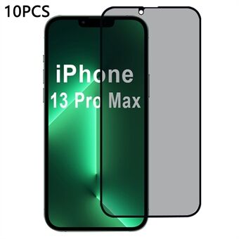 10 Stuks / Pak Voor iPhone 13 Pro Max Screenprotector 28-Graden Anti-Spionage 2.5D Zijde Print Film