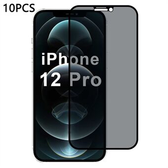 10 stuks / verpakking voor iPhone 12 Pro 6,1 inch schermbeschermer 28-graden antispionage 2,5D zijdeprintfilm