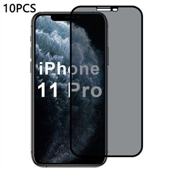 10 Stuks / Pakket Voor iPhone 11 Pro Schermbeschermer 28-Graden Anti-spion 2.5D Zijdeprint-film