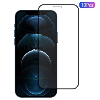 10 stuks Zijdegeprinte Screen Protector voor iPhone 12 Pro, Volledige Bedekking