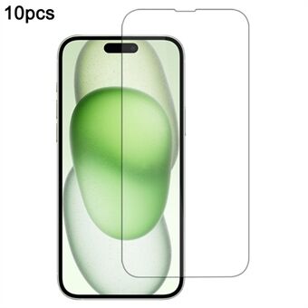 10 stuks / pak voor iPhone 15 Plus schermbeschermer van hoogwaardig aluminium-silicium glasfilm 0,33 mm 2,5D