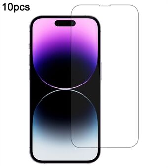 10 stuks / verpakking voor iPhone 14 Pro schermbeschermer hoog aluminium-silicium glasfilm 0,33 mm 2.5D