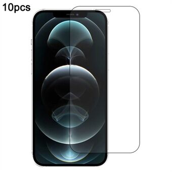 10 stuks / verpakking voor iPhone 12 Pro 6,1 inch schermbeschermer hoog aluminium-silicaatglasfilm 0,33mm 2.5D