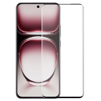 NORTHJO A+ Voor Oppo Reno12 5G (Global) / Reno12 Pro 5G (Global) Screenprotector Gehard Glas 3D Gebogen Film - Zwart