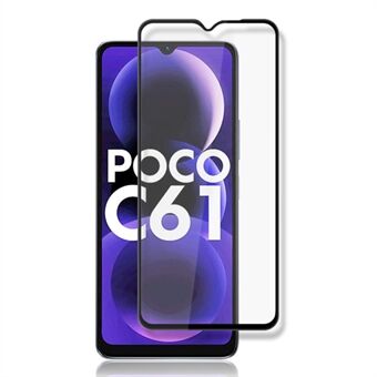 MOCOLO Voor Xiaomi Poco C61 4G / Redmi A3 4G Screenprotector Zijdeprint Helder Gehard Glas Folie - Zwart