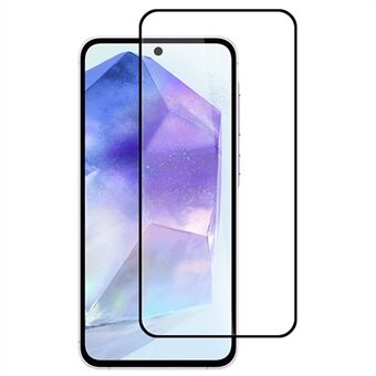 Voor Samsung Galaxy A55 5G Hoogwaardige Aluminium-Siliconen Glasfilm 2.5D Zijdeprint Schermbeschermer