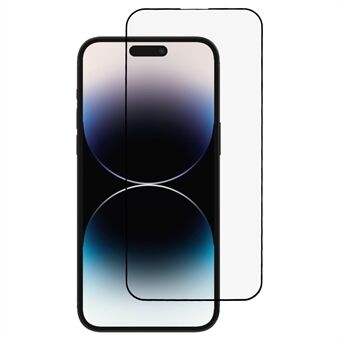 Voor iPhone 14 Pro Max Schermbeschermer Ultraduidelijk Metalen Frame + Gehard Glasfolie