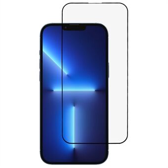 Voor iPhone 13 Pro Max / 14 Plus Schermbeschermer Ultraduidelijk Metalen Frame + Gehard Glas Film