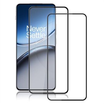 AMORUS 2 stuks voor OnePlus Nord 4 schermbeschermer, zijdegedrukte gehard glazen heldere film - Zwart